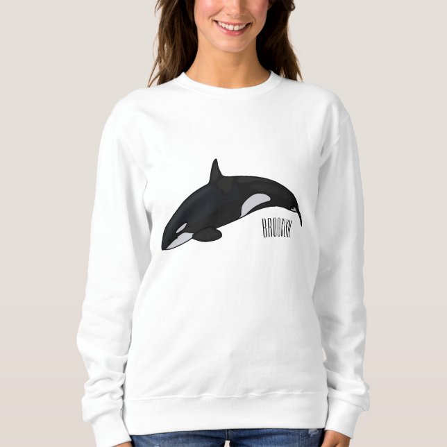 Killer whale cartoon illustration sweatshirt (Front)