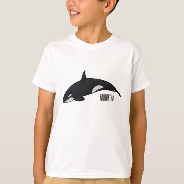 Killer whale cartoon illustration T-Shirt (Front)