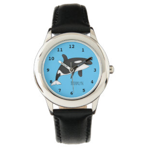 Killer whale cartoon illustration watch