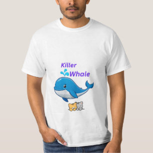 Killer whale & cat lovers design t-shirt