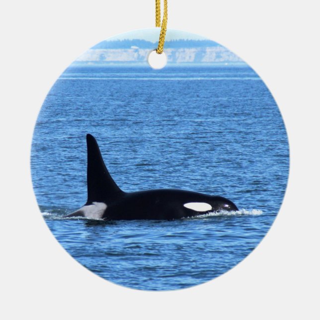 Killer Whale Ceramic Tree Decoration (Front)