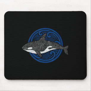 Killer Whale Design Ocean Waves Men Boys Kids Orca Mouse Pad