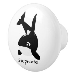 Killer Whale Design Personalised Ceramic Knob
