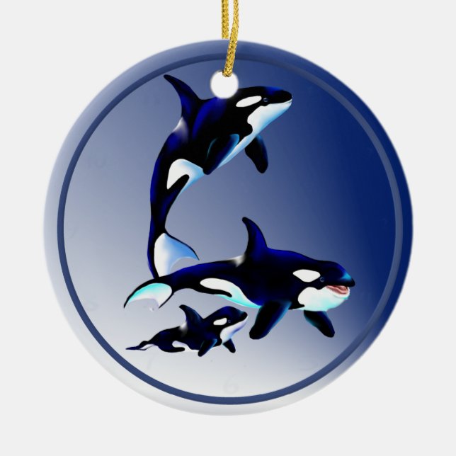 Killer Whale Family Ornaments (Front)