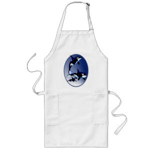 Killer Whale Family Oval Aprons