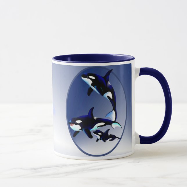 Killer Whale Family Oval_Mugs Mug (Right)