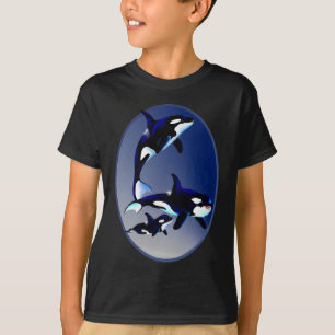 Killer Whale Family Oval Shirt