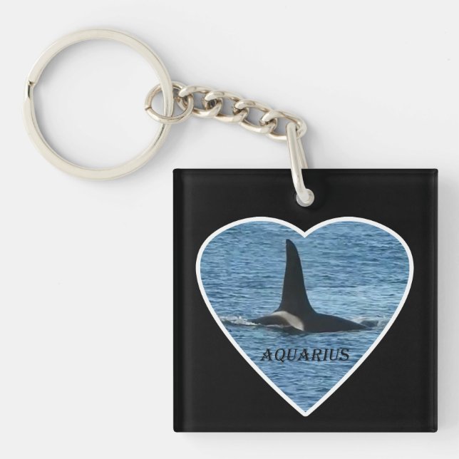 Killer Whale Fin "Aquarius" Orca  Key Ring (Front)