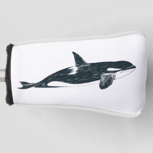 Killer whale golf head cover