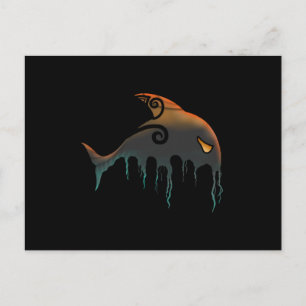 killer whale Halloween Postcard
