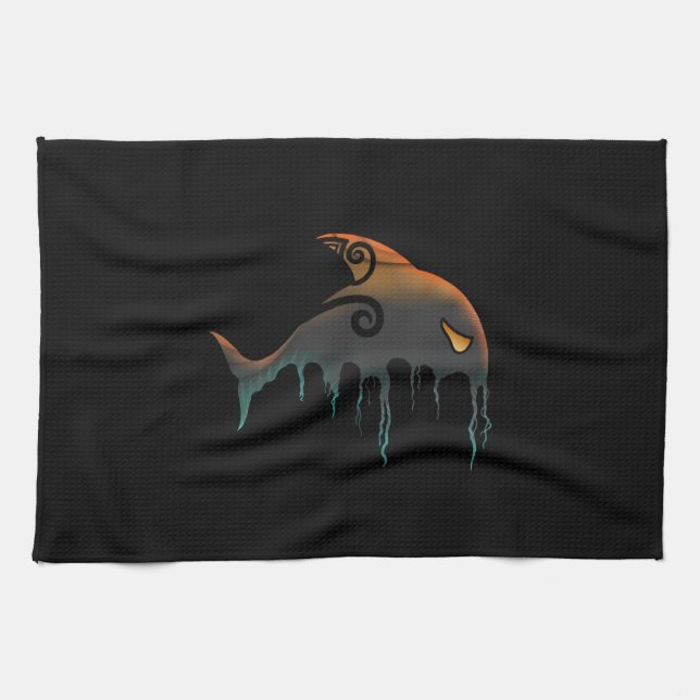 killer whale Halloween Tea Towel (Horizontal)