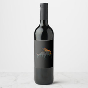 killer whale Halloween Wine Label