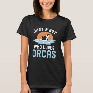 Killer Whale Ocean Animal Just A Boy Orca Long S T-Shirt