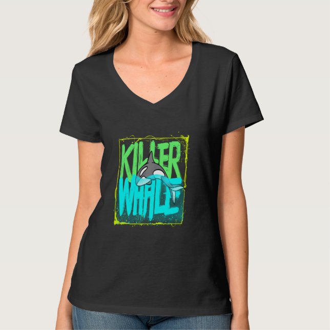 Killer Whale Ocean Orcas Long Sleeve T-Shirt (Front)