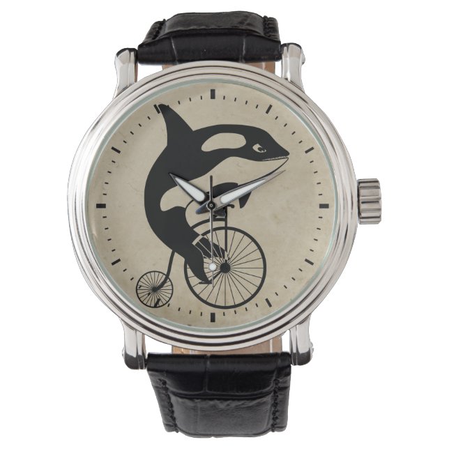 Killer Whale on Vintage Bike Watch (Front)