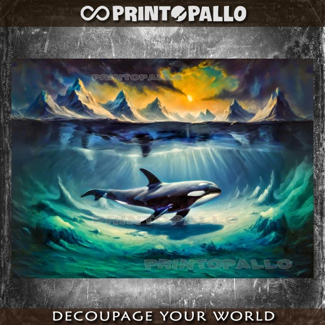 Killer Whale (Orca) in underwater icy world Tissue Paper (Creator Uploaded)