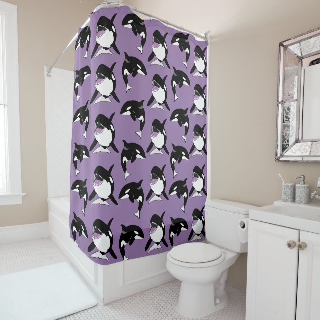 Killer Whale Orca Shower Curtain (In Situ)