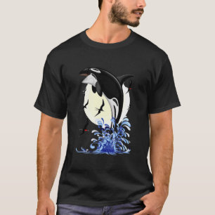Killer Whale Orcas Ocean Animal Diver Waves Orca T-Shirt