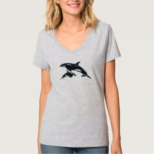 Killer Whale V-Neck T-Shirt