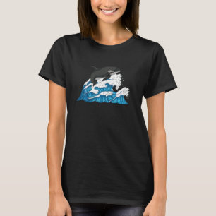 Killer Whale Waves Ocean Animal Orca Long Sleeve T-Shirt