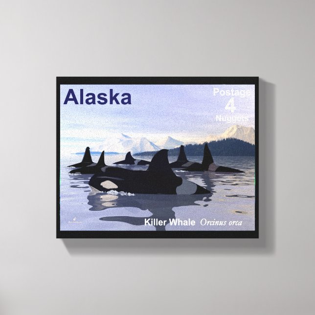 Killer Whales - Alaska Postage Canvas Print (Front)