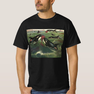 Killer Whales and Orcas, Vintage Marine Mammals T-Shirt