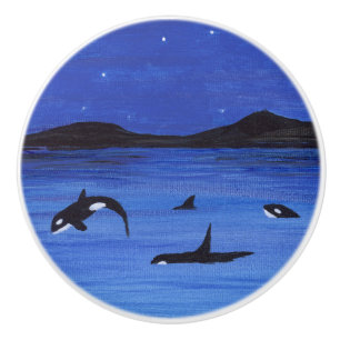 Killer Whales Ceramic Knob