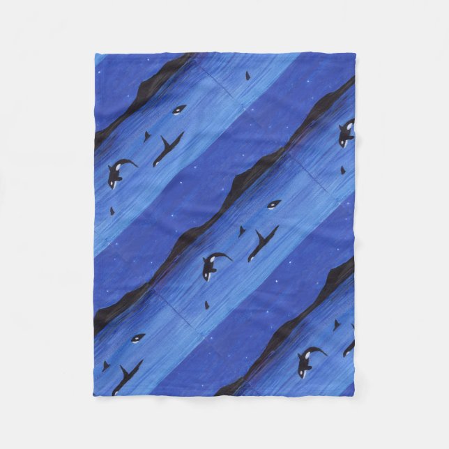 Killer Whales Fleece Blanket (Front)