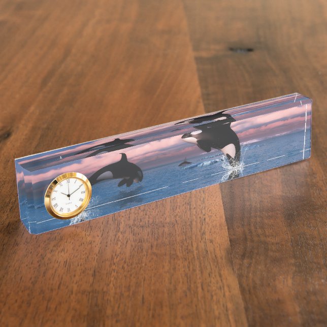 Killer Whales In The Arctic Ocean Nameplate (Side)