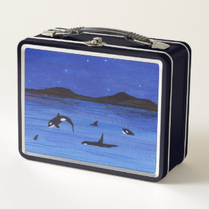 Killer Whales Metal Lunch Box