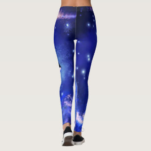 Killer Whales on Full Moon Blue Night Leggings