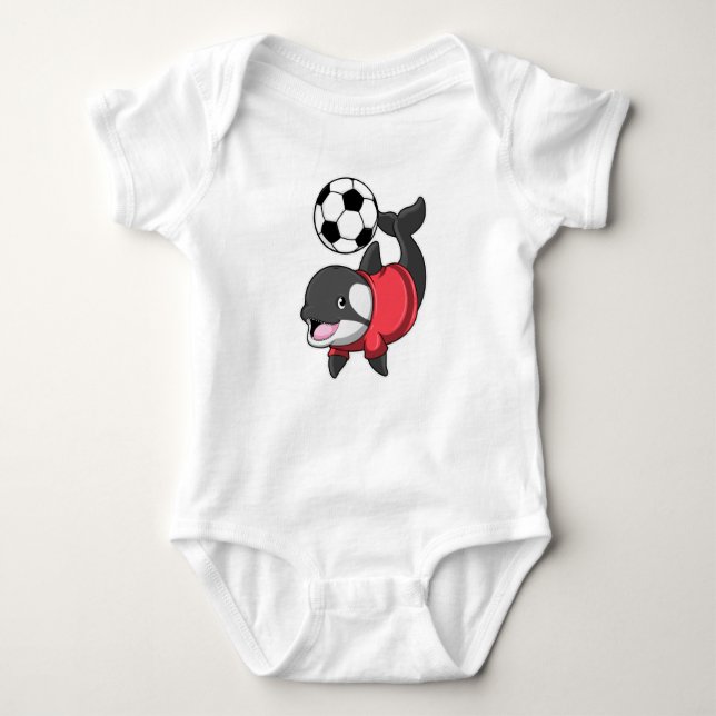 Killerwhale as Soccer player with Soccer Baby Bodysuit (Front)