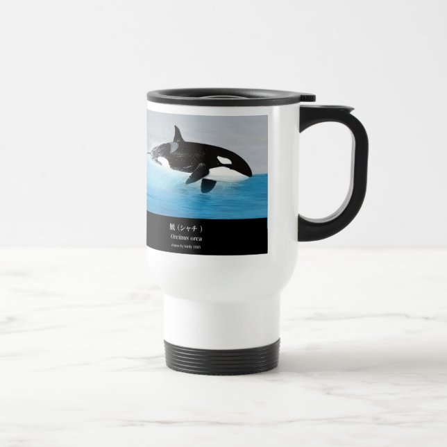 Killerwhale , Orcinus orca Travel Mug (Right)