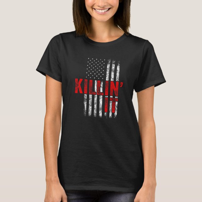 Killin´ It USA Flag Slogan Men Women Top Killin It (Front)