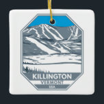 Killington Ski Area Winter Vermont Ceramic Ornament<br><div class="desc">Killington Winter art design showcasing the winter landscape.</div>