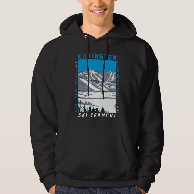 Killington Ski Area Winter Vermont Vintage Hoodie (Front)