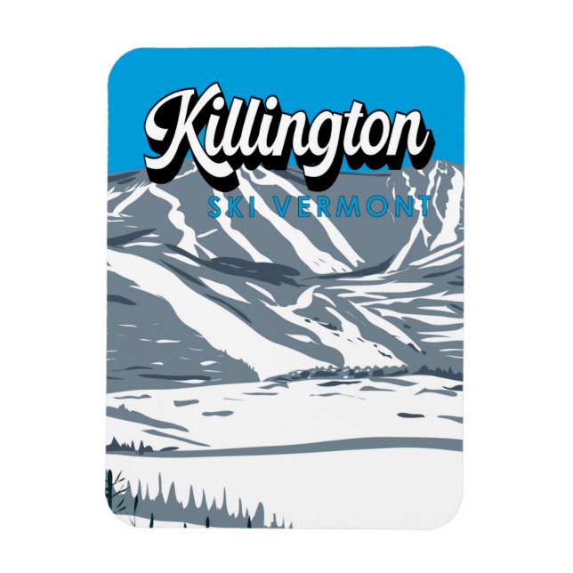 Killington Ski Area Winter Vermont Vintage Magnet (Vertical)