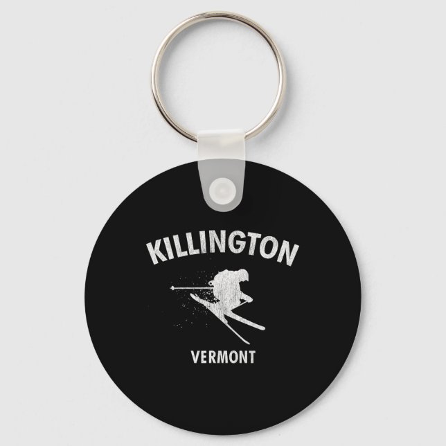 Killington Skiing Tee Vermont Ski  Key Ring (Front)