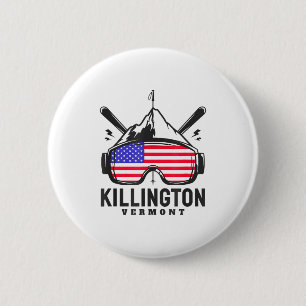 Killington vermont ski retro skiing  6 cm round badge