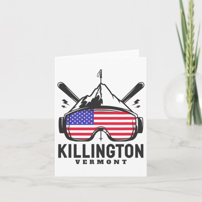 Killington Vermont Ski Retro Skiing  Card (Front)
