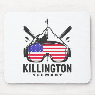 Killington Vermont Ski Retro Skiing Mouse Pad