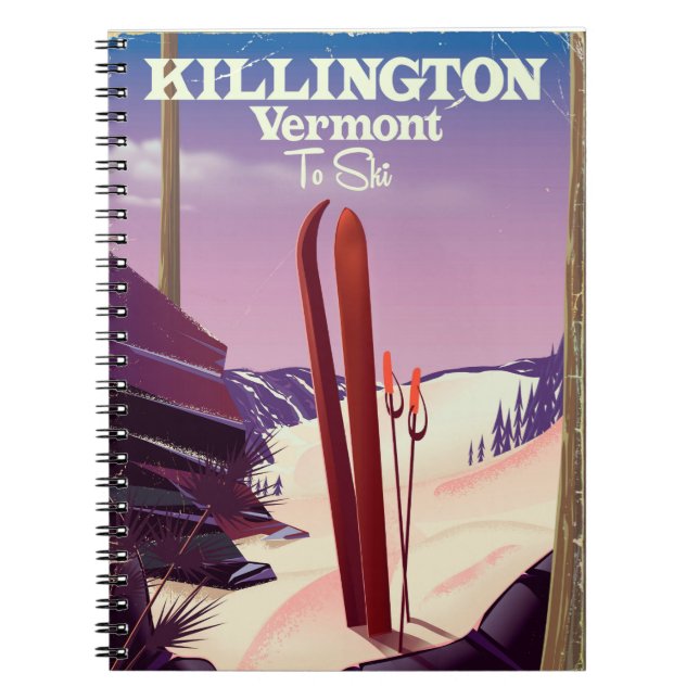 Killington, Vermont Ski travel print. Notebook (Front)