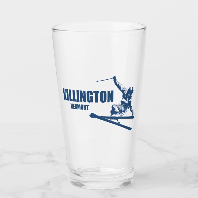 Killington Vermont Skier Glass (Front)