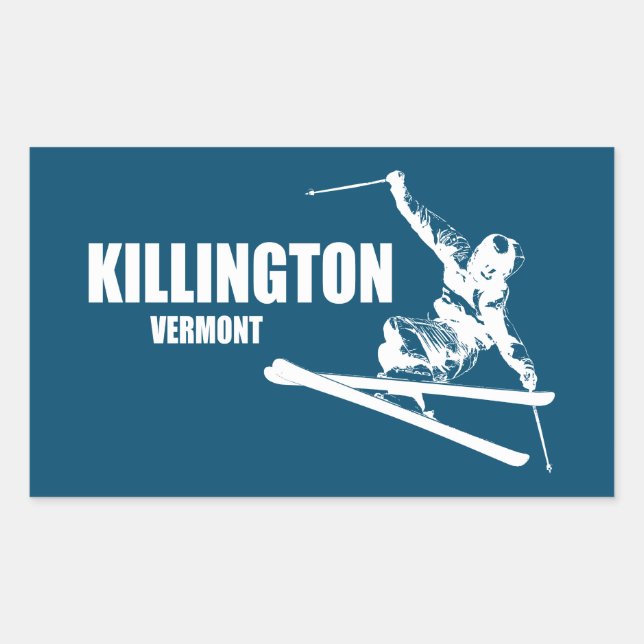 Killington Vermont Skier Rectangular Sticker (Front)