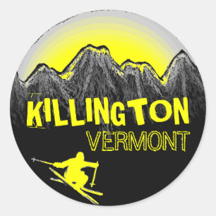 Killington Vermont yellow ski stickers
