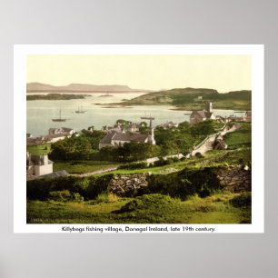 Killybegs Village, Vintage Donegal Ireland Poster