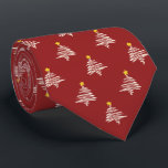 Kilowatt Christmas Tree Red Two-sided Tie<br><div class="desc">Red with ecru and gold colorway.  Inspired by the retro advertising icon from the forties,  this Christmas tree design is a fun holiday design for a necktie. These designs come in several colorways.</div>