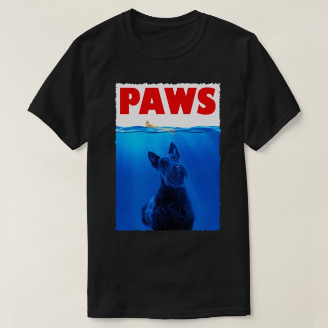 Kilted Canine Charm Scottish Terrier PAWS Tee Triu (Design Front)