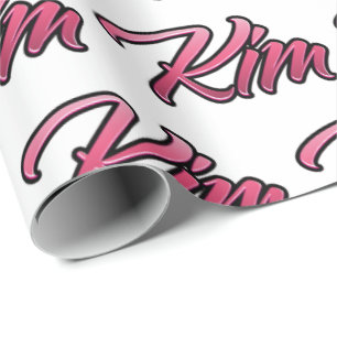 Kim faded pink personalized gift paper