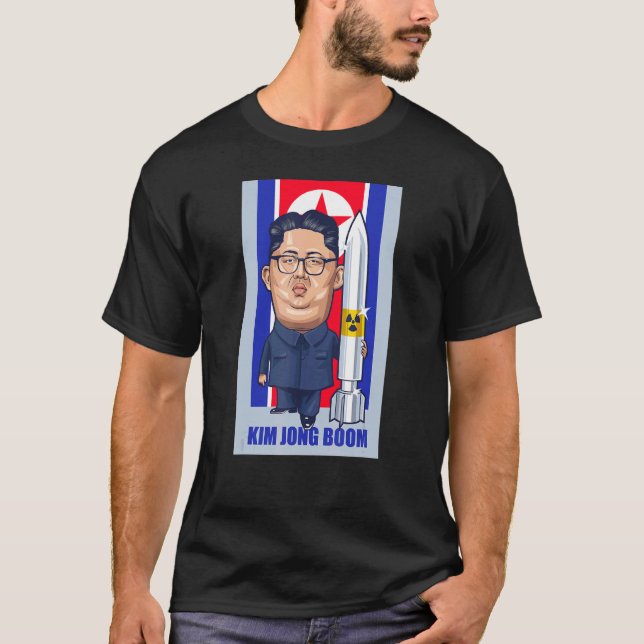 Kim Jong Boom Kim Jong Un  Parody Graphic T-Shirt (Front)